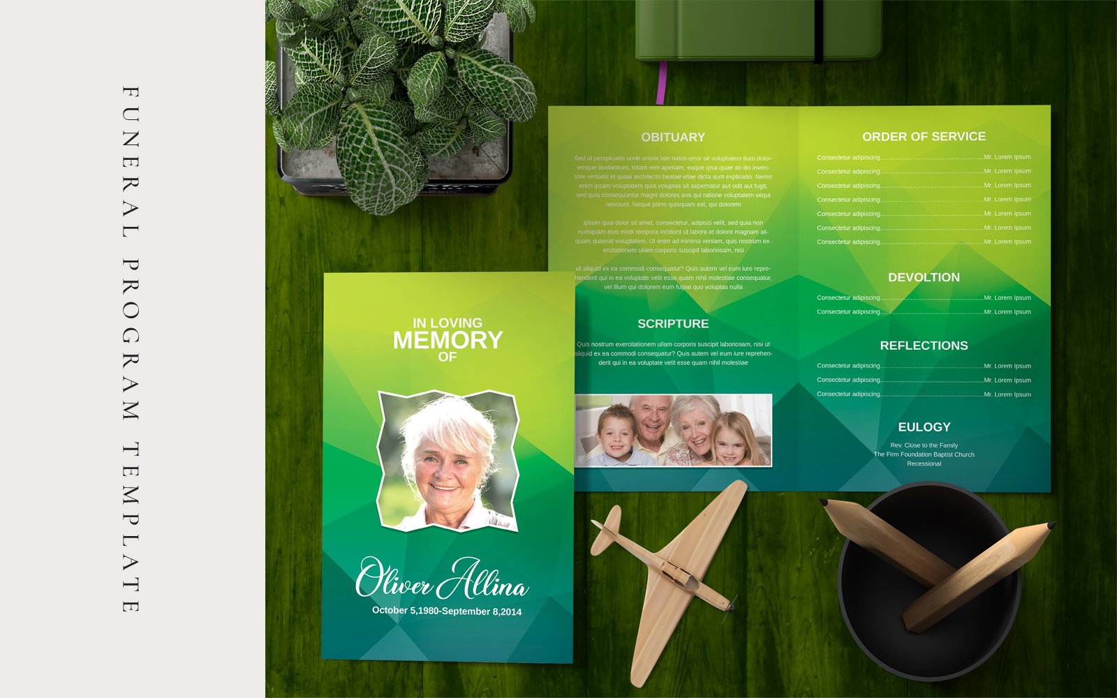 Abstract Funeral Program - Corporate Identity Template