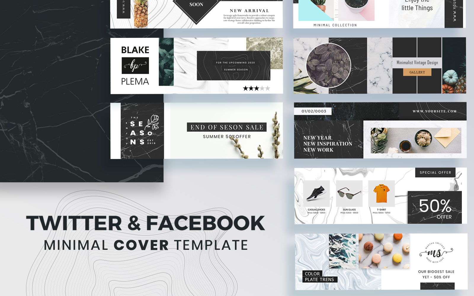 Facebook And Twitter Cover Social Media Template