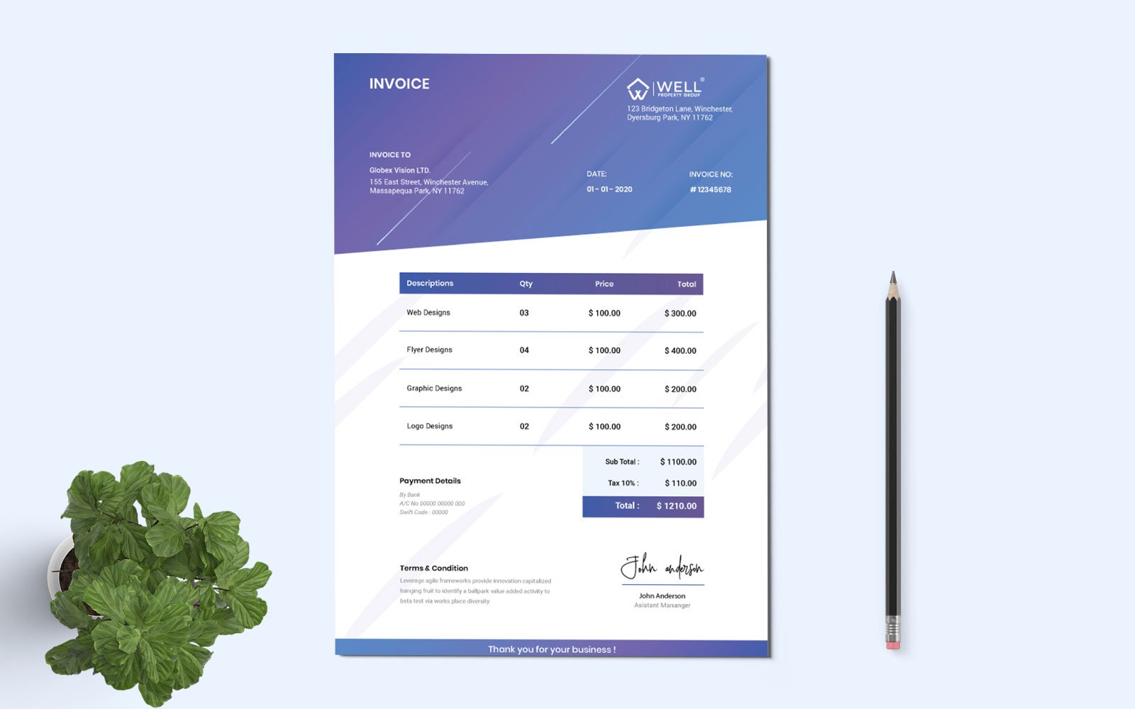 Minimal Invoice - Corporate Identity Template