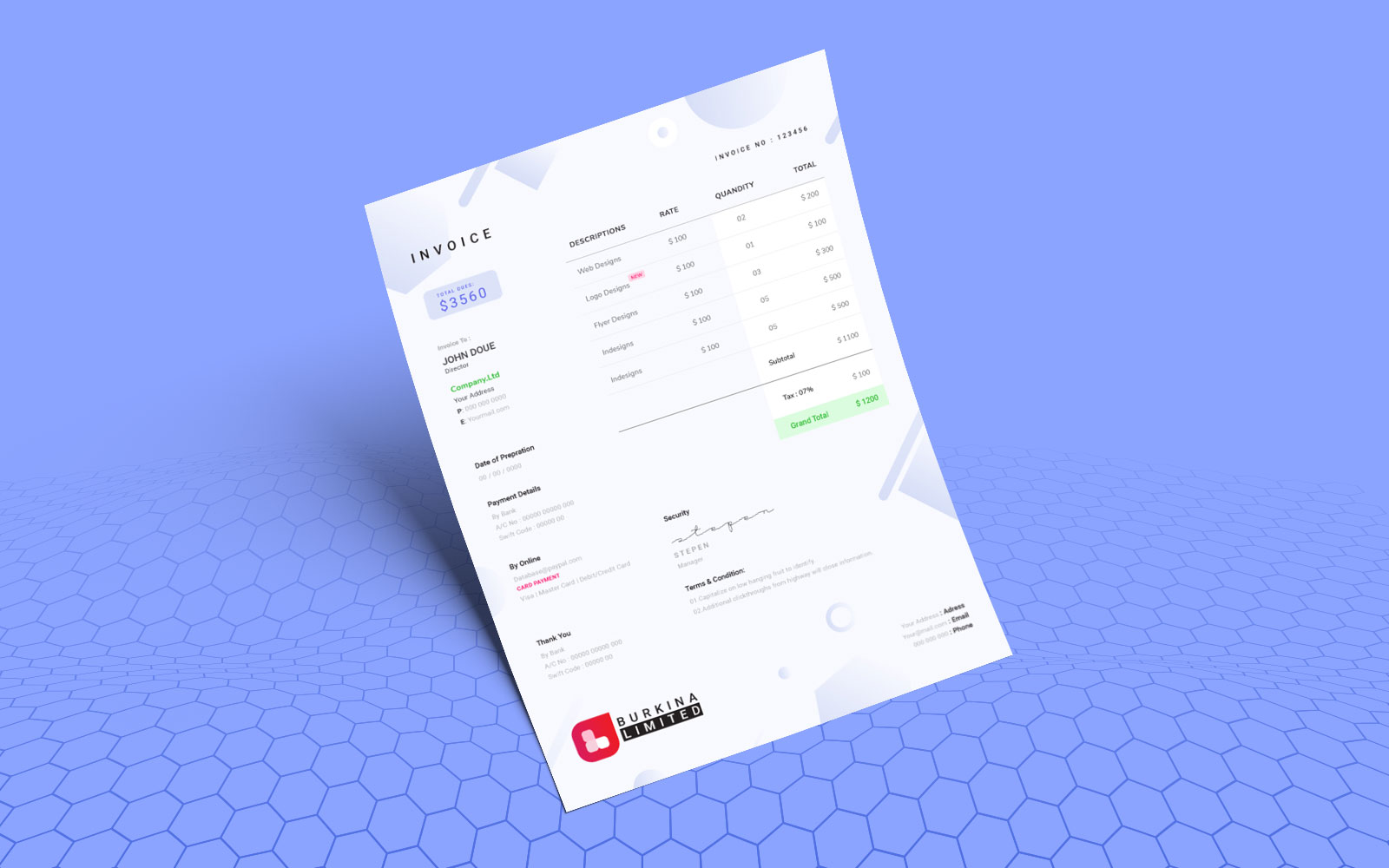 Minimal Invoice - Corporate Identity Template