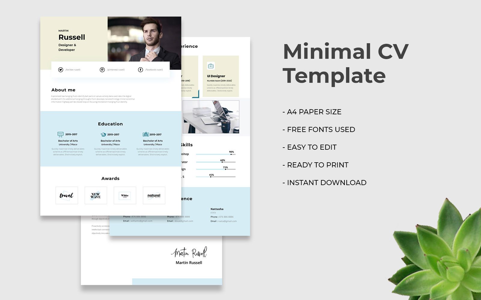 Minimal CV Resume Template