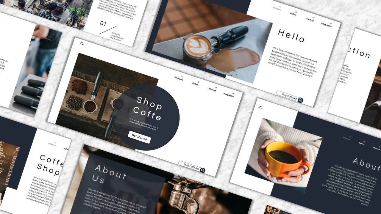 Shop Cofee PowerPoint template