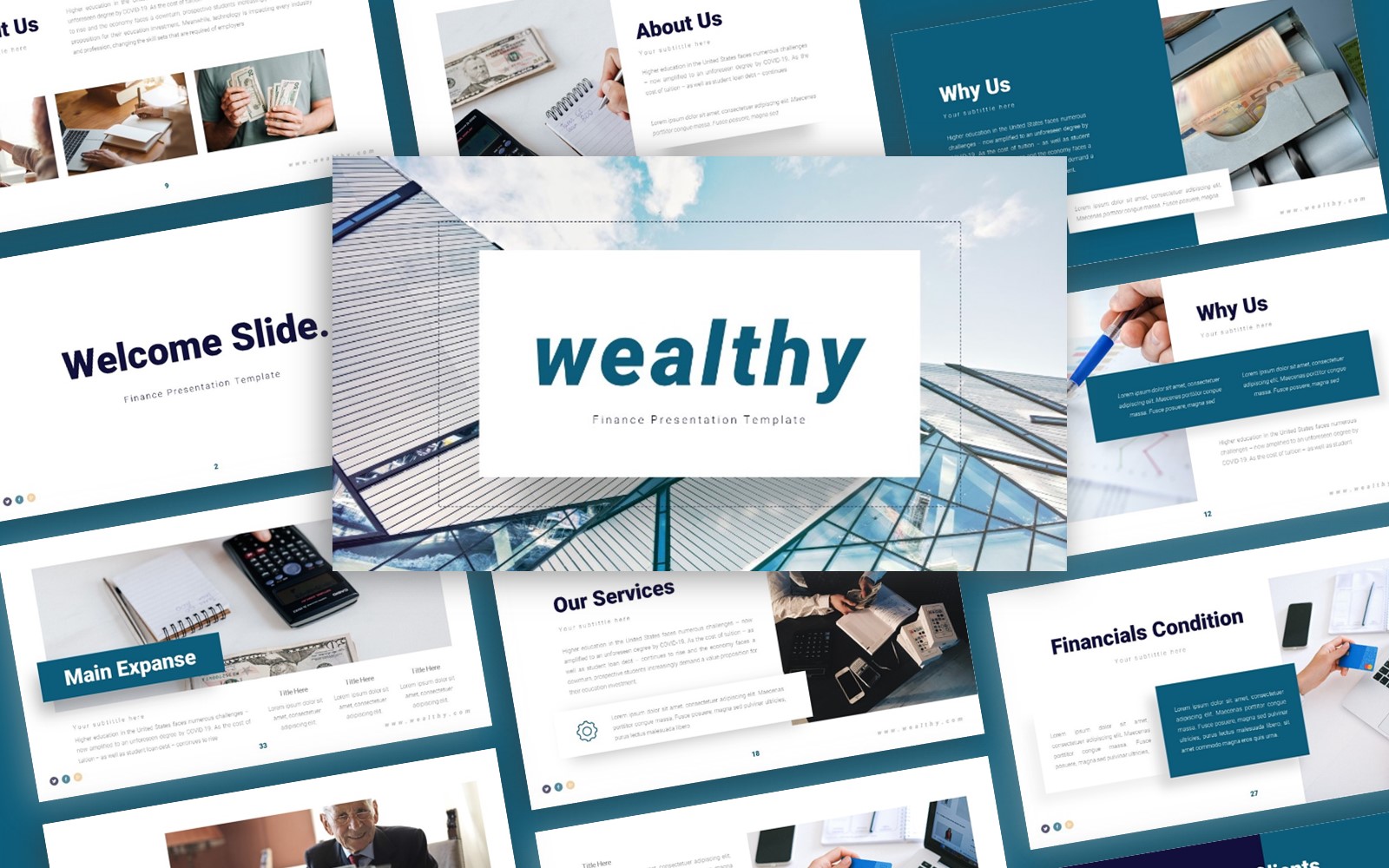 Wealthy Finance Presentation PowerPoint template