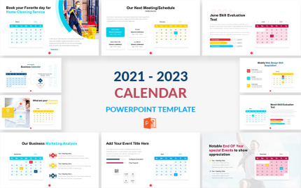 2021 - 2023 Calendar PowerPoint Template