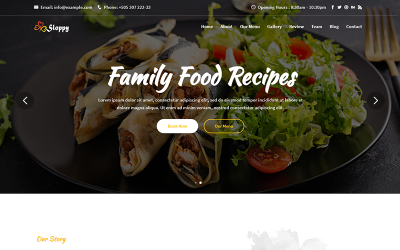 Sloppy - Food & Resturant Responsive Landing Page Template