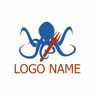 Seafood Squid Logo Templates 151456