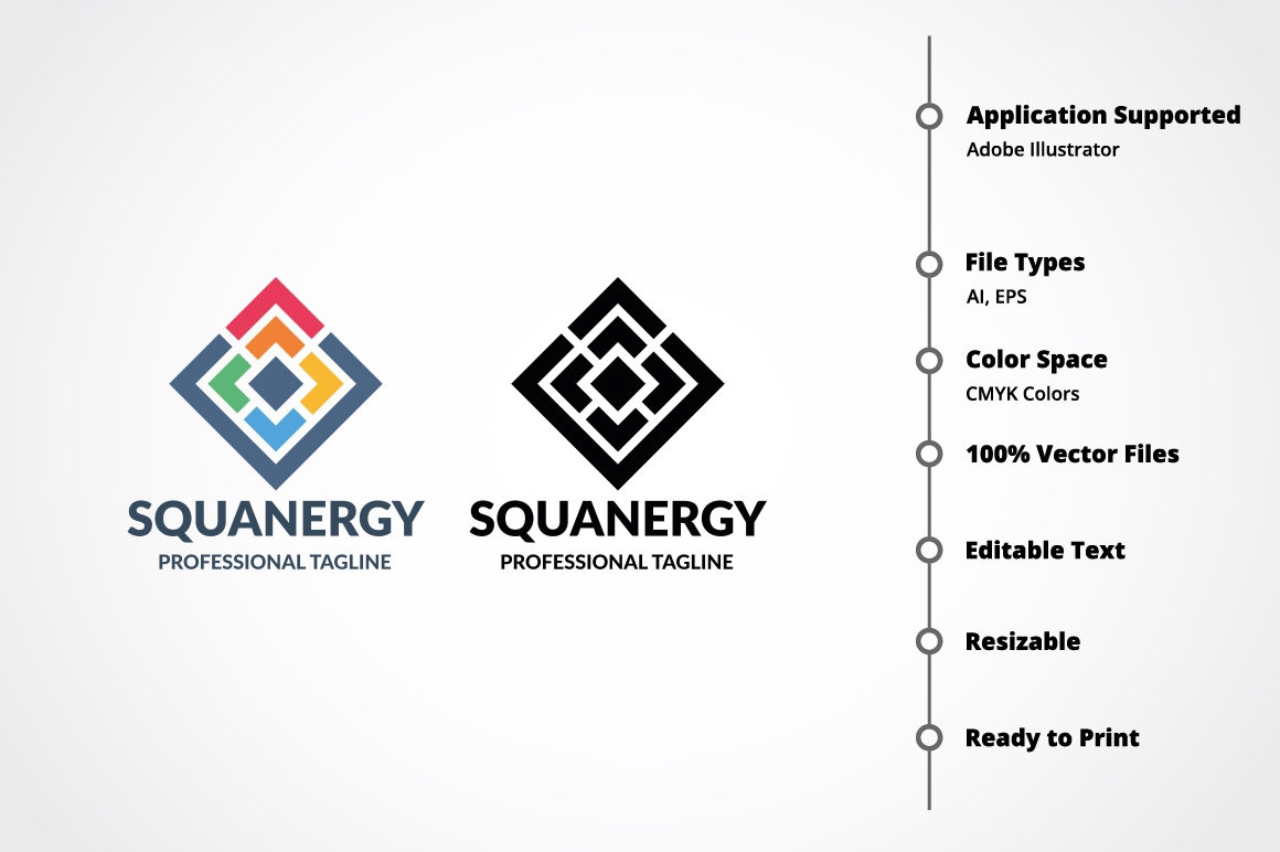 Square Synergy Logo Template