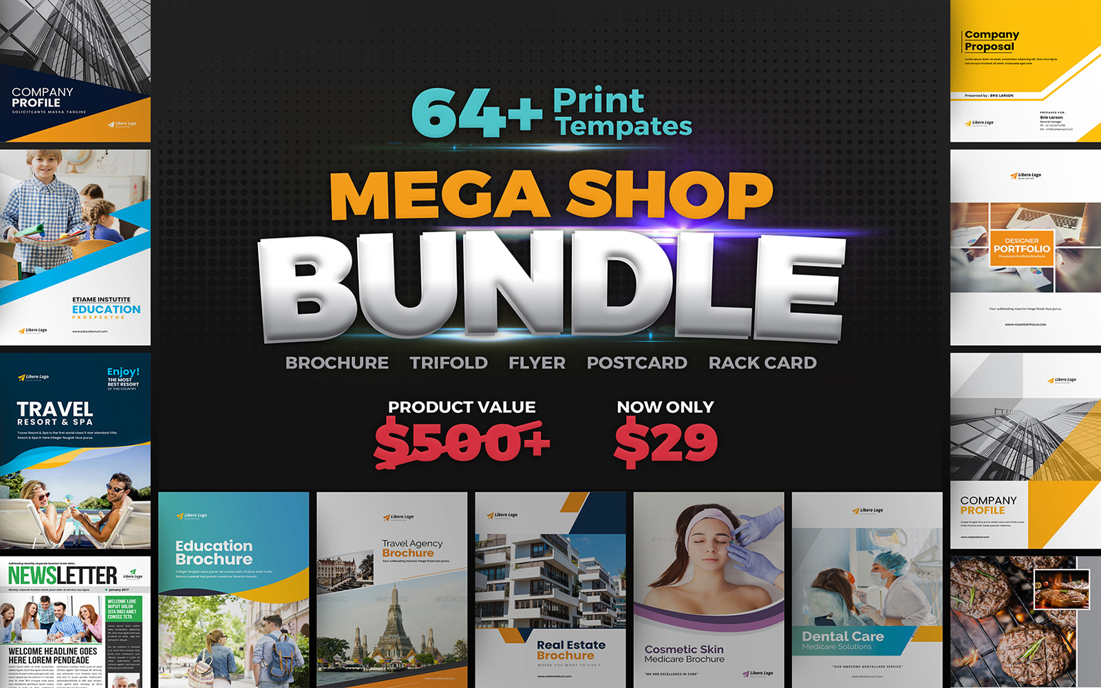 Mega Shop BUNDLE 64+ Print Design! - Corporate Identity Template