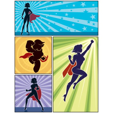 Female Superheroine Illustrations Templates 151798