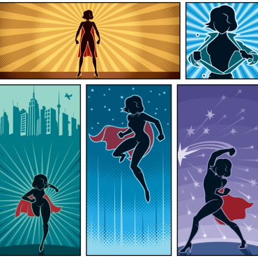 Female Superheroine Illustrations Templates 151800