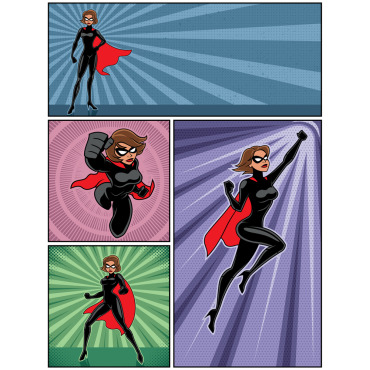 Female Superheroine Illustrations Templates 151802