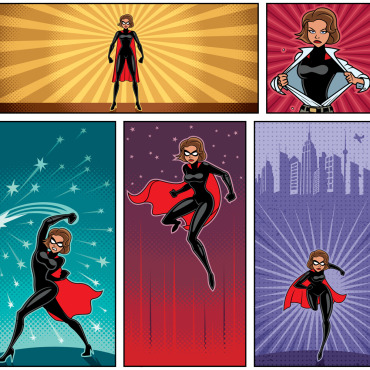 Female Superheroine Illustrations Templates 151804