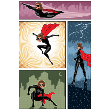 Female Superheroine Illustrations Templates 151806