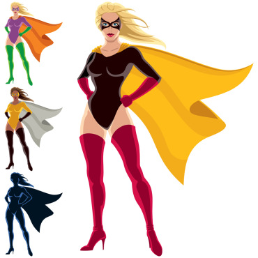 Female Superheroine Illustrations Templates 151842