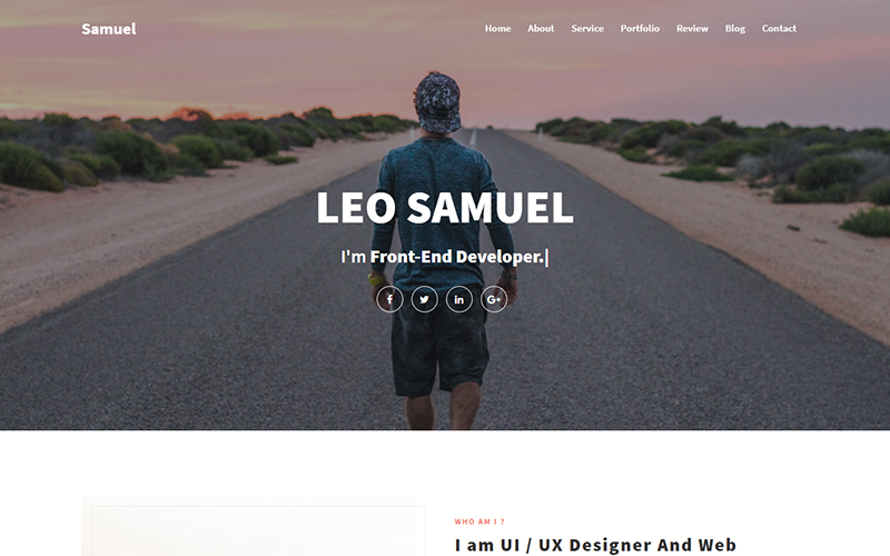Samuel - Personal Portfolio Landing Page Template