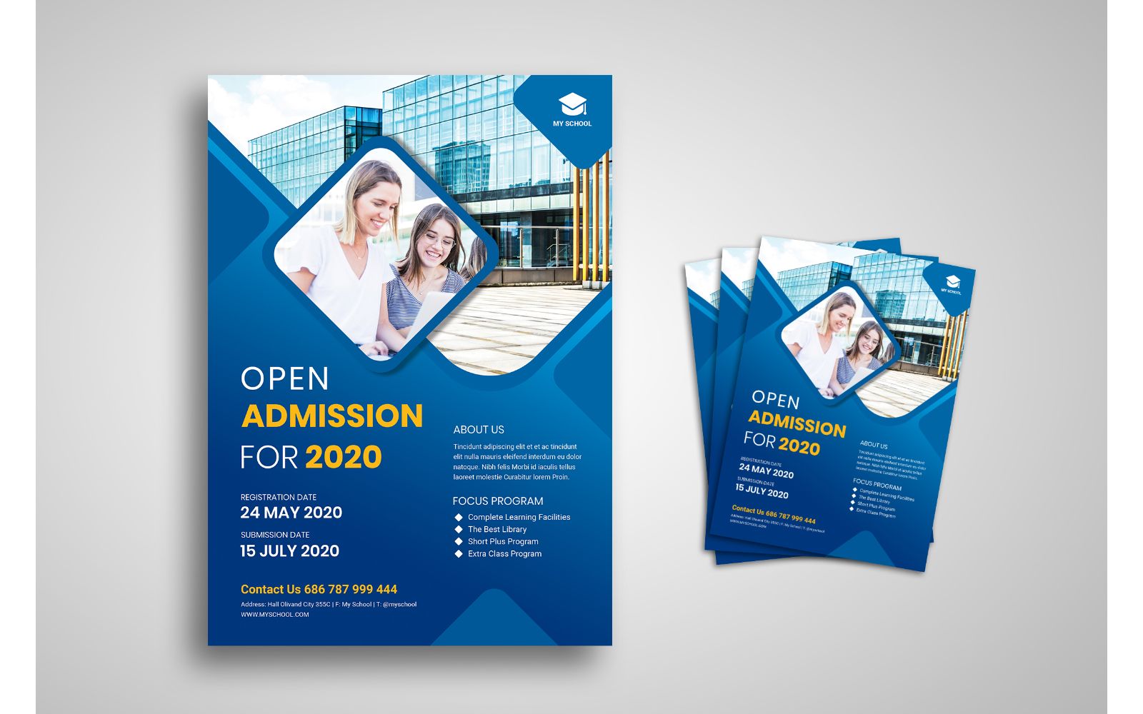 Flyer  School Admission - Corporate Identity Template