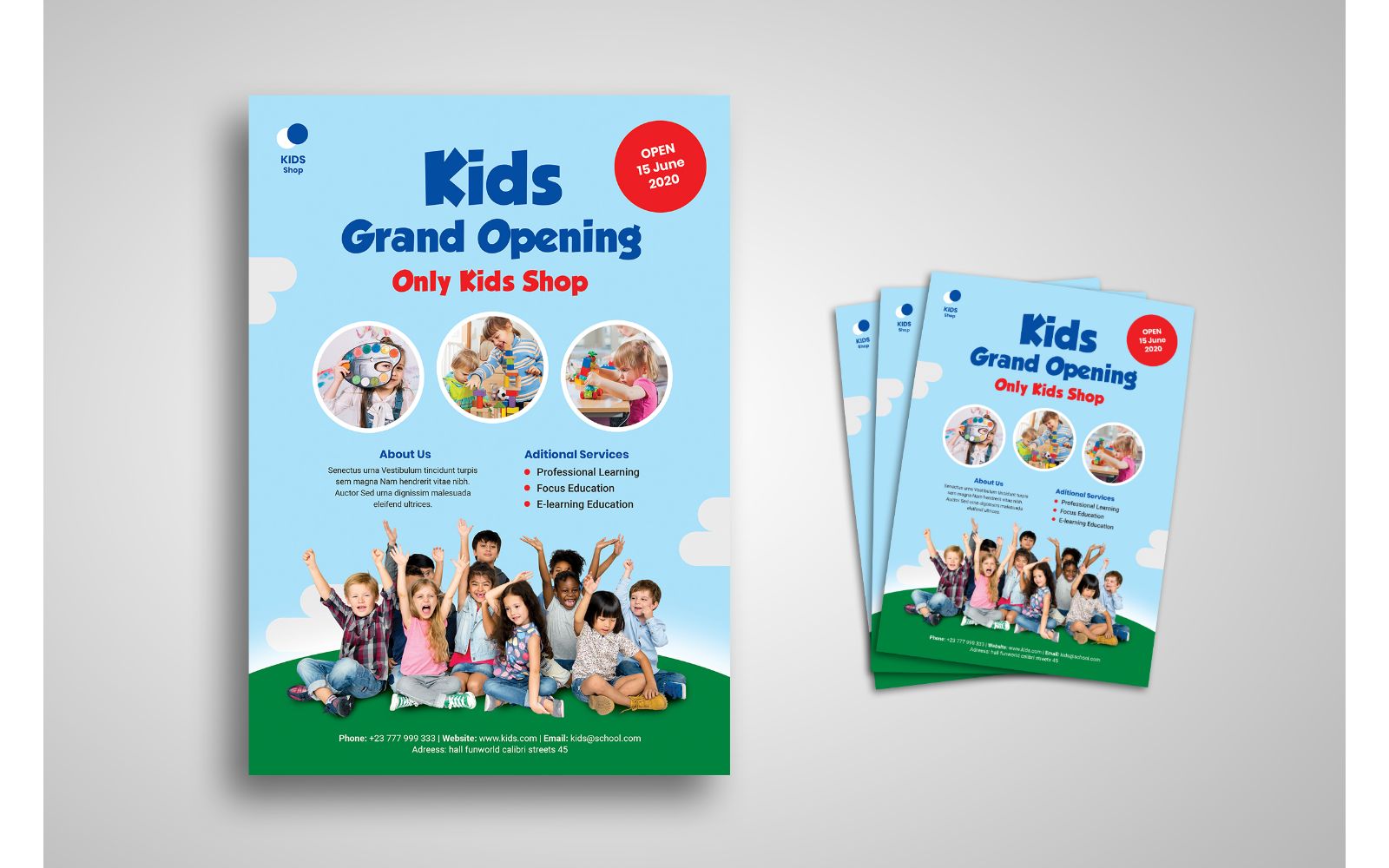 Flyer  Kids Shop - Corporate Identity Template