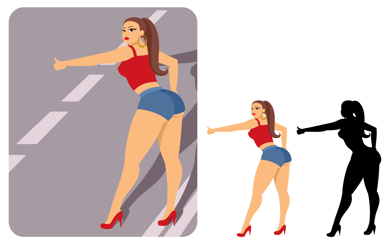 Sexy Hitch-hiker - Illustration