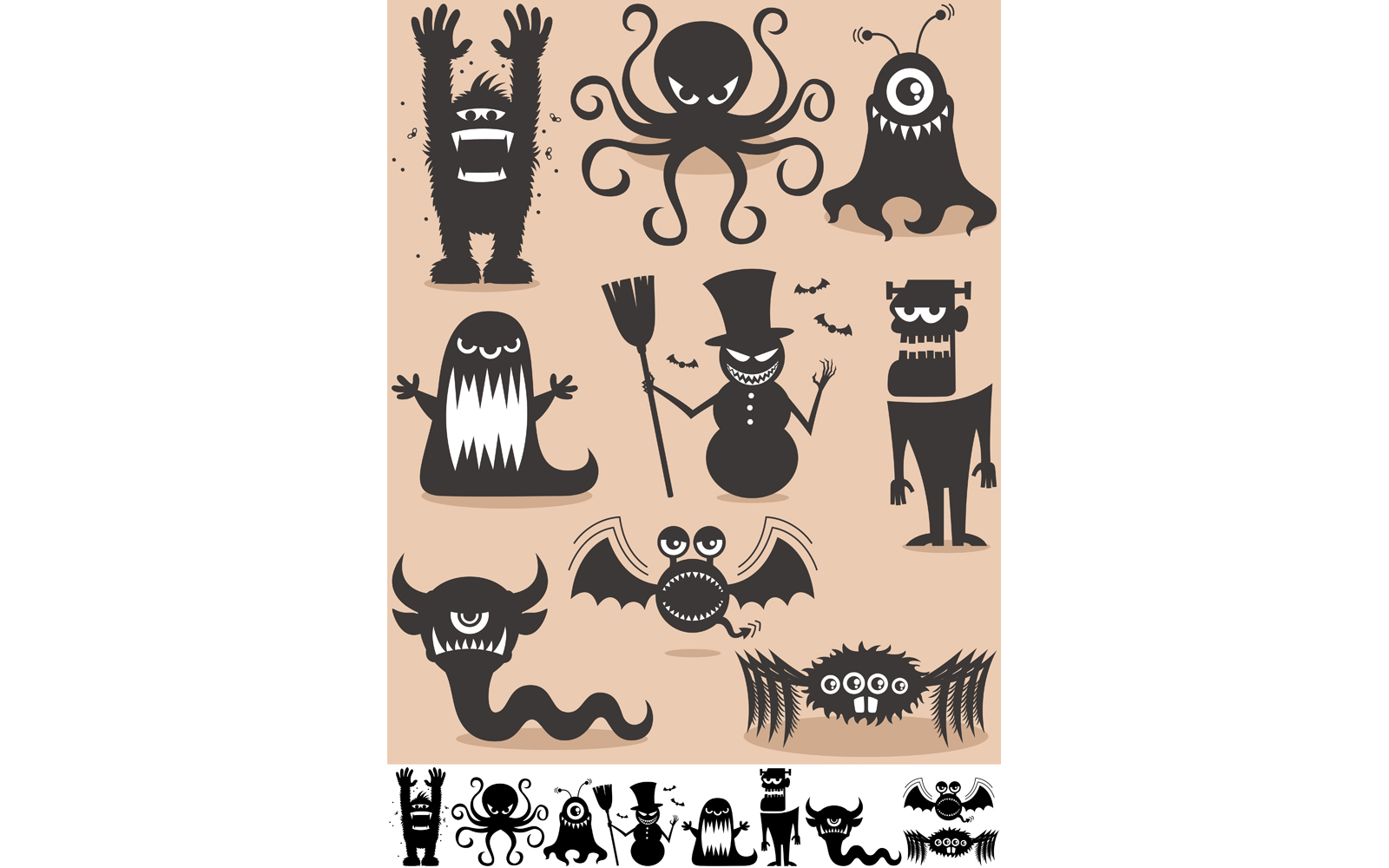 Silhouette Monsters - Illustration