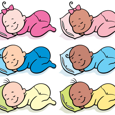 Babies Sleeping Illustrations Templates 152002