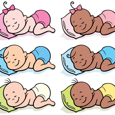 Babies Sleeping Illustrations Templates 152007