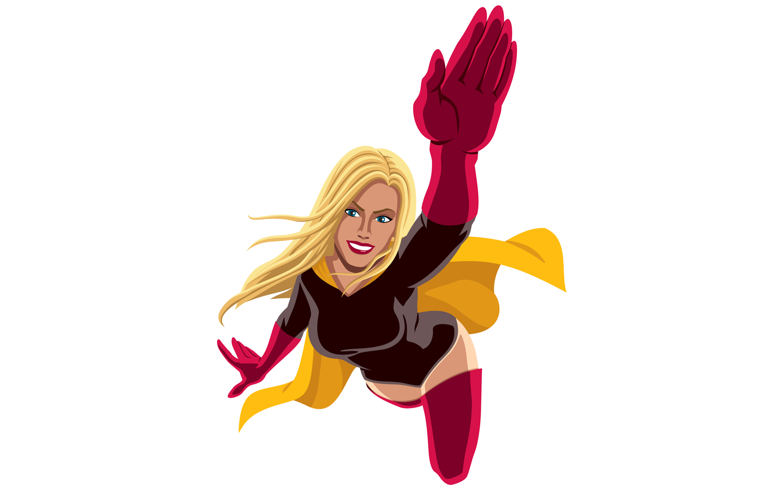 Superheroine Flying 2 - Illustration