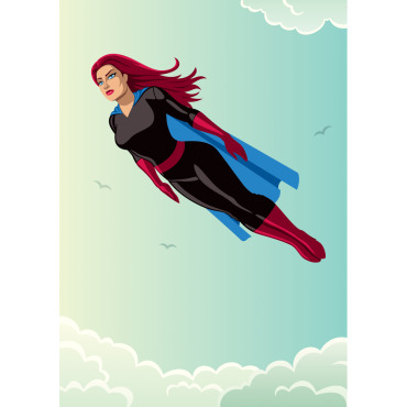 Female Superheroine Illustrations Templates 152034