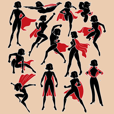 Female Superheroine Illustrations Templates 152035