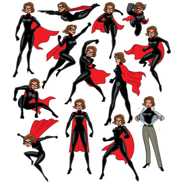 Female Superheroine Illustrations Templates 152052