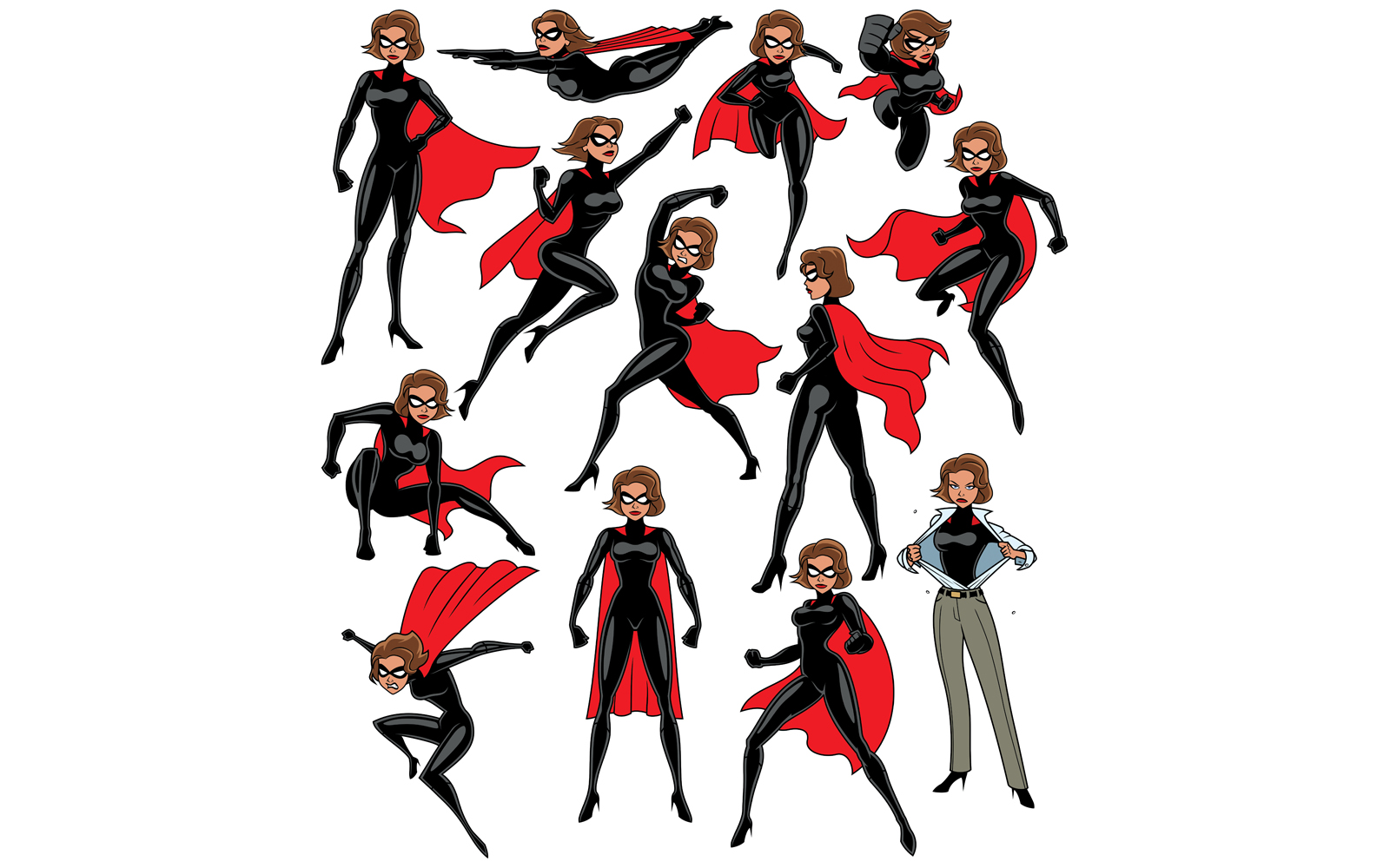 Super Heroine Set - Illustration