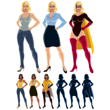 Super Female Illustrations Templates 152056