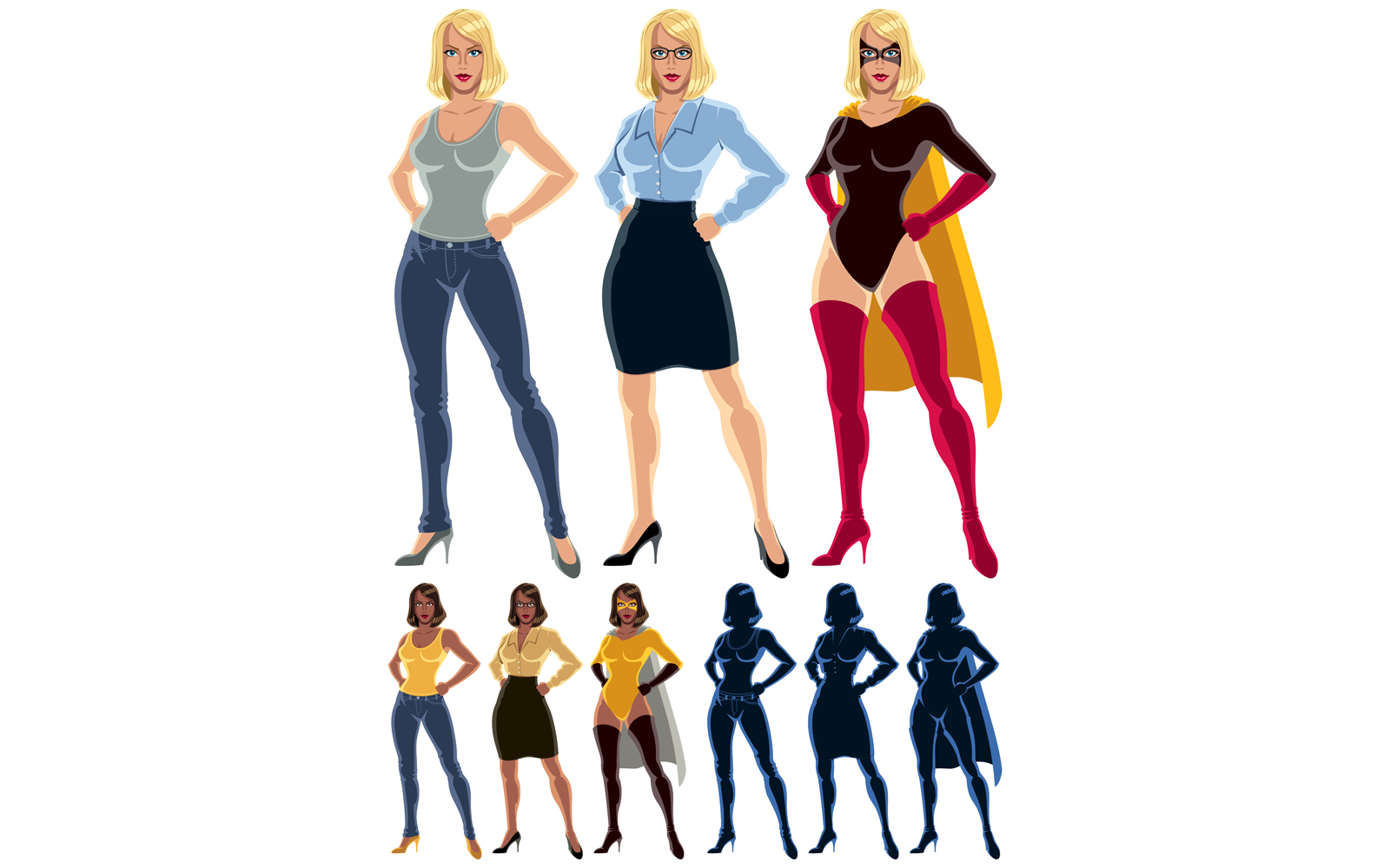 Superheroine Transformation - Illustration