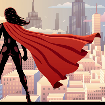 Female Superheroine Illustrations Templates 152059