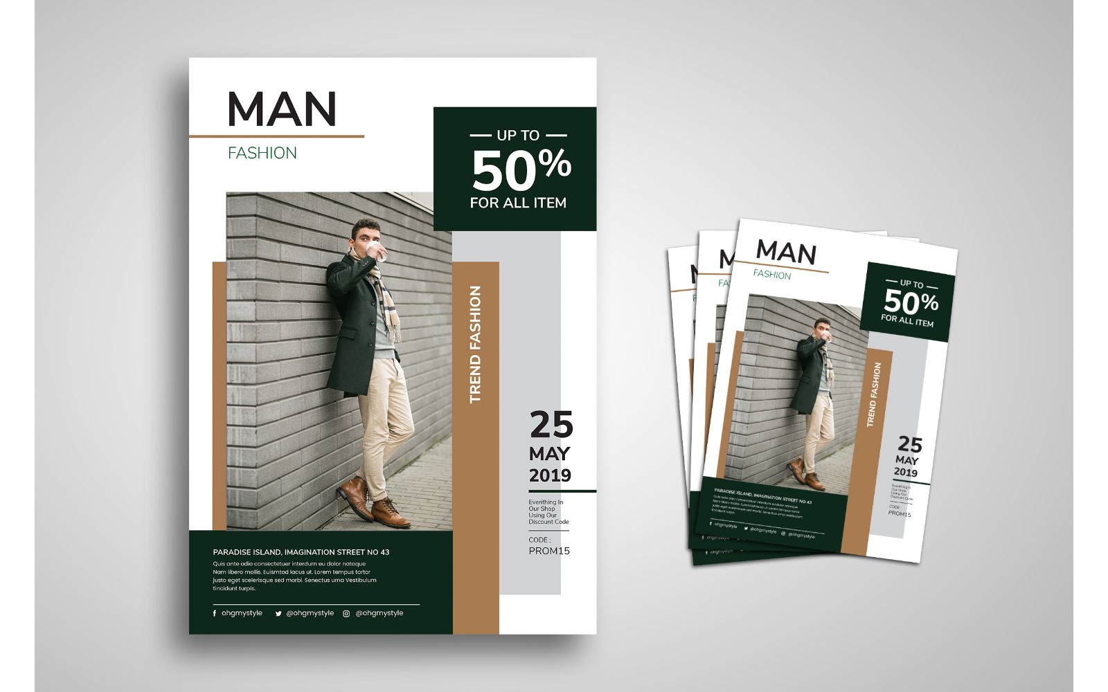 Flyer  – Men Fashion - Corporate Identity Template