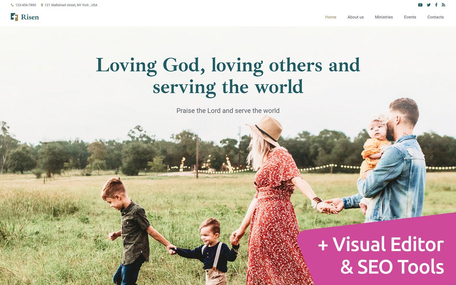 Risen - Custom Church Moto CMS 3 Template