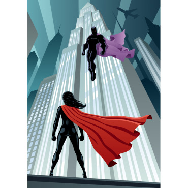 Female Superheroine Illustrations Templates 152524