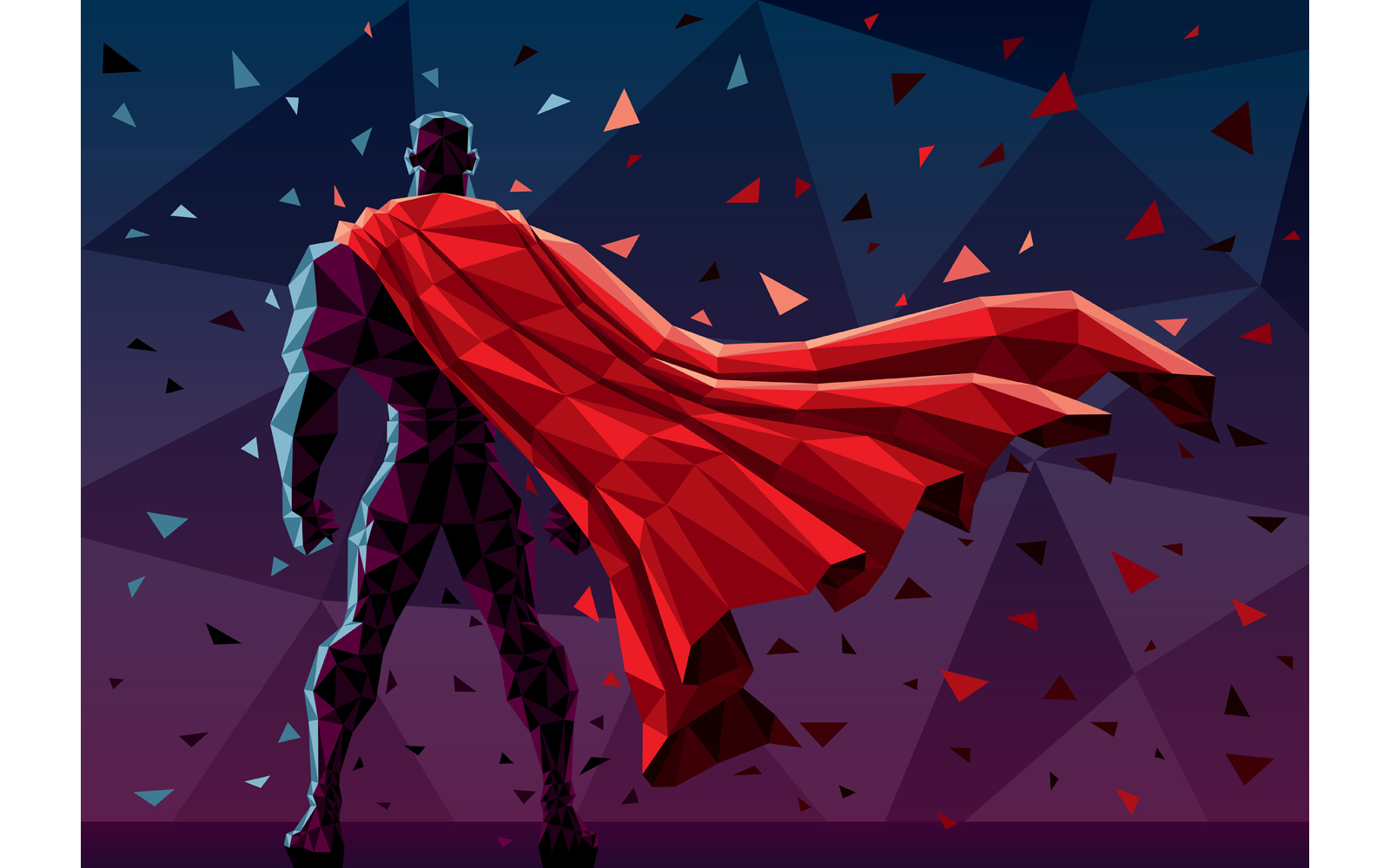 Low Poly Superhero - Illustration