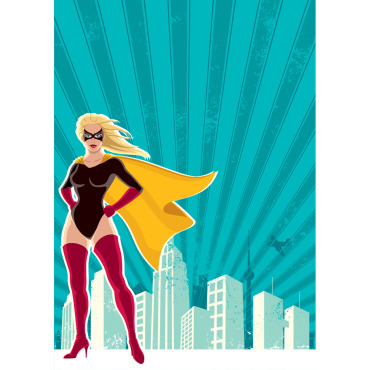 Female Superheroine Illustrations Templates 152552