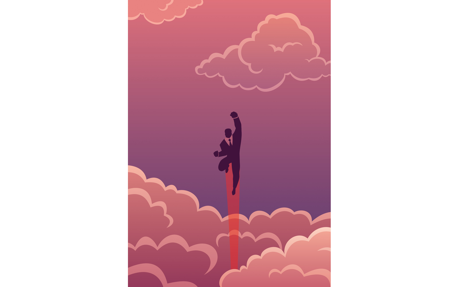 Super Business in Cloudscape - Illustration