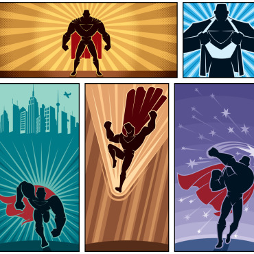 Super Hero Illustrations Templates 152588