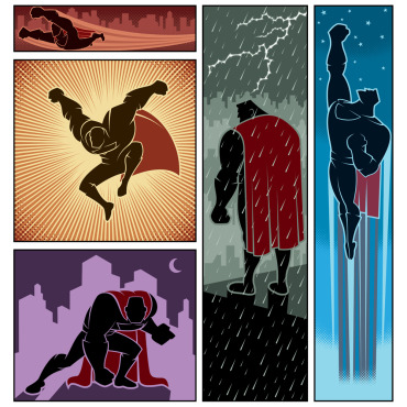 Super Hero Illustrations Templates 152589