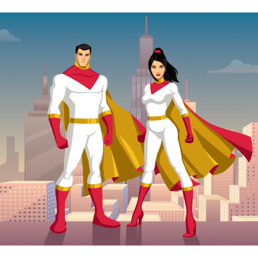 Superheroine Super Illustrations Templates 152606