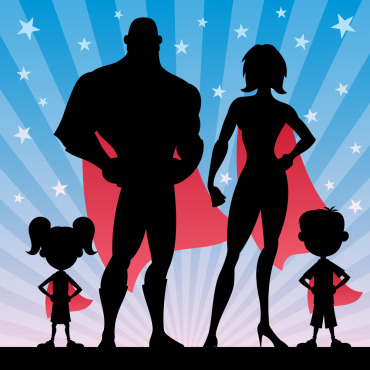 Family Superheroine Illustrations Templates 152626