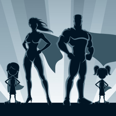 Family Superheroine Illustrations Templates 152629