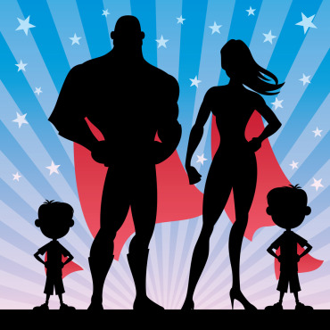 Family Superheroine Illustrations Templates 152631