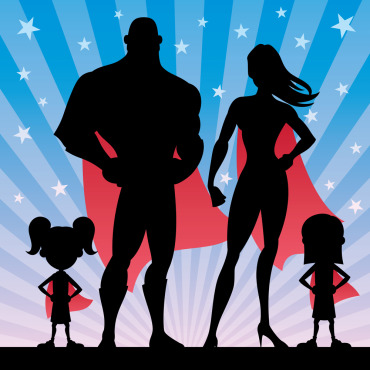 Family Superheroine Illustrations Templates 152632