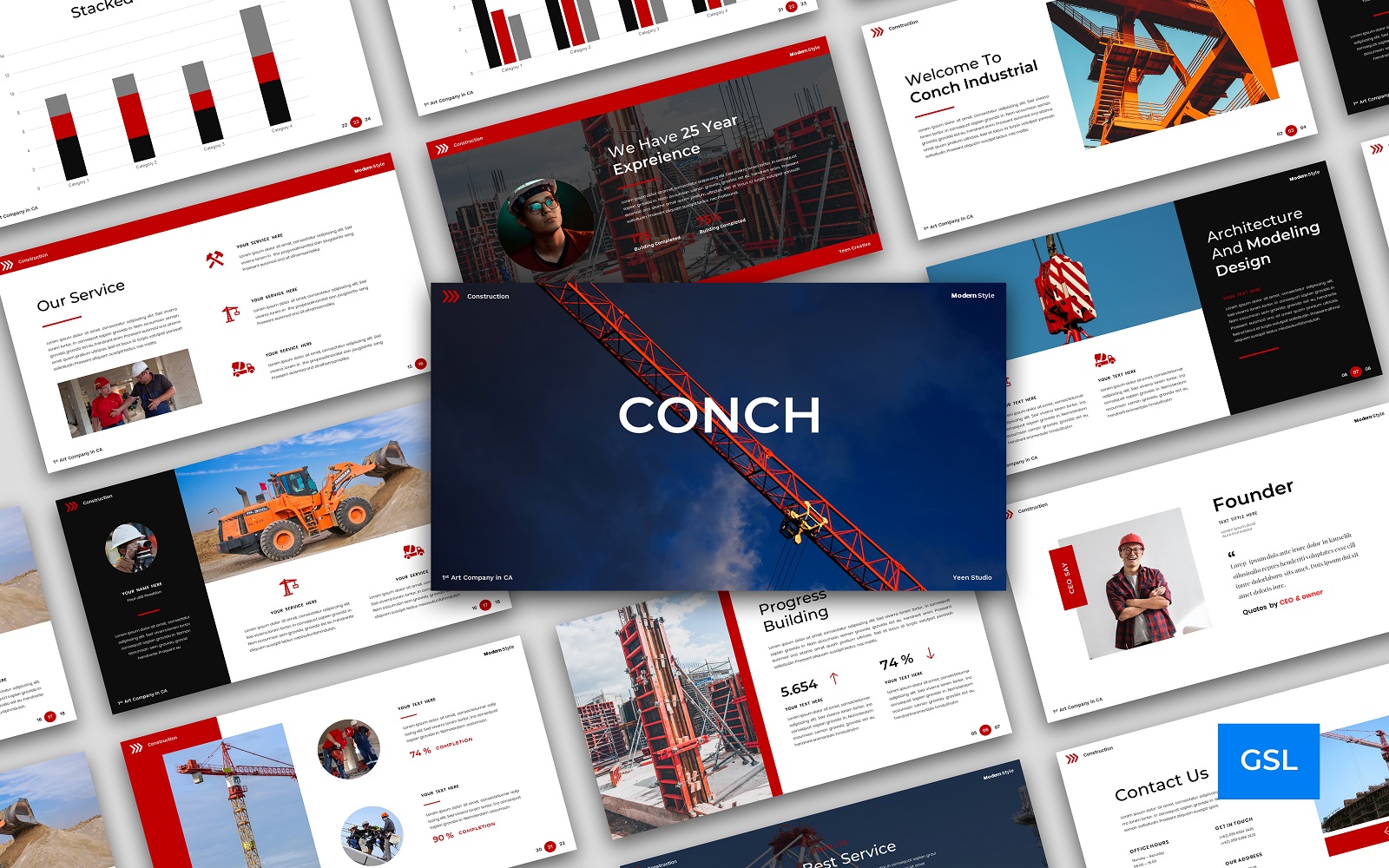 Conch – Construction & Building  Template Google Slides