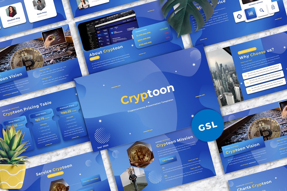 Cryptoon - Cryptocurrency Google Slides