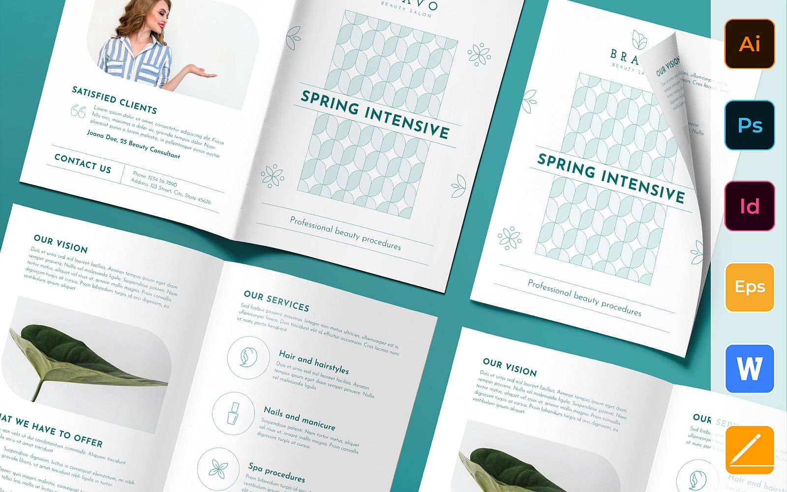 Beauty Salon Brochure Bifold - Corporate Identity Template