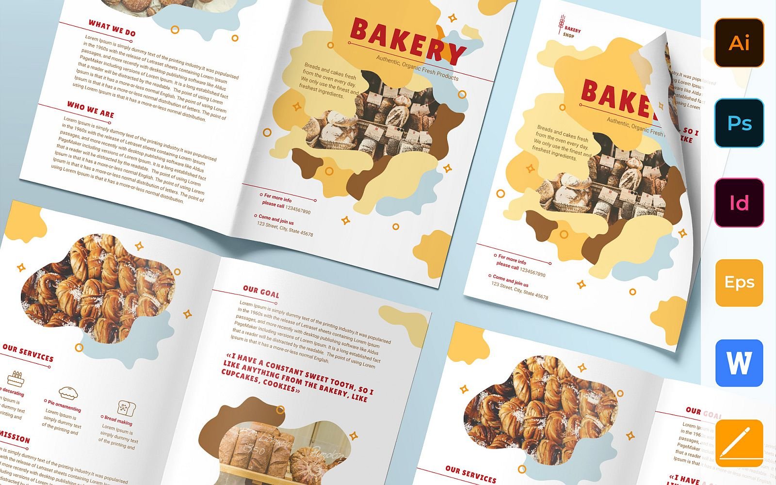 Bakery Brochure Trifold - Corporate Identity Template